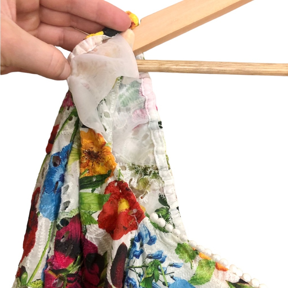 Alice + Olivia White Floral Mini Dress with Multicolor Blooms - Picture 9 of 11
